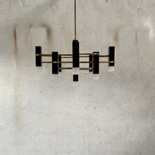 Load image into Gallery viewer, Mid-century Modern Brass Chandelier by Gaetano Sciolari for S.a. Boulanger 1970
