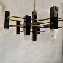 Load image into Gallery viewer, Mid-century Modern Brass Chandelier by Gaetano Sciolari for S.a. Boulanger 1970
