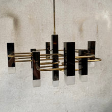 Load image into Gallery viewer, Mid-century Modern Brass Chandelier by Gaetano Sciolari for S.a. Boulanger 1970
