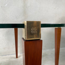 Load image into Gallery viewer, Mid-century Peter Ghyczy &quot;T56&quot; Glass and Brass Round Dining Table, Netherlands 1970
