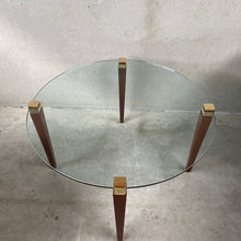 Load image into Gallery viewer, Mid-century Peter Ghyczy &quot;T56&quot; Glass and Brass Round Dining Table, Netherlands 1970
