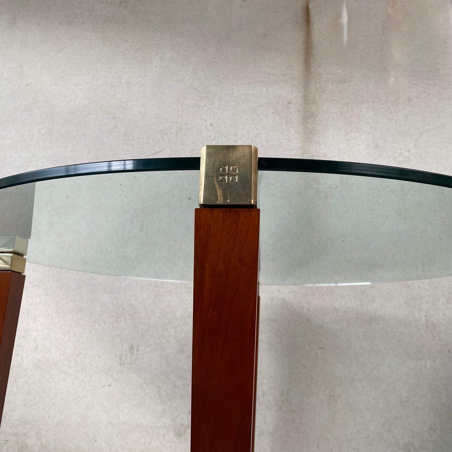 Mid-century Peter Ghyczy "T56" Glass and Brass Round Dining Table, Netherlands 1970