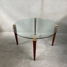 Load image into Gallery viewer, Mid-century Peter Ghyczy &quot;T56&quot; Glass and Brass Round Dining Table, Netherlands 1970
