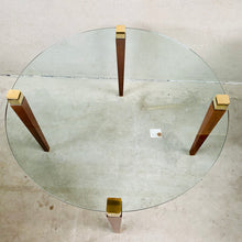 Load image into Gallery viewer, Mid-century Peter Ghyczy &quot;T56&quot; Glass and Brass Round Dining Table, Netherlands 1970
