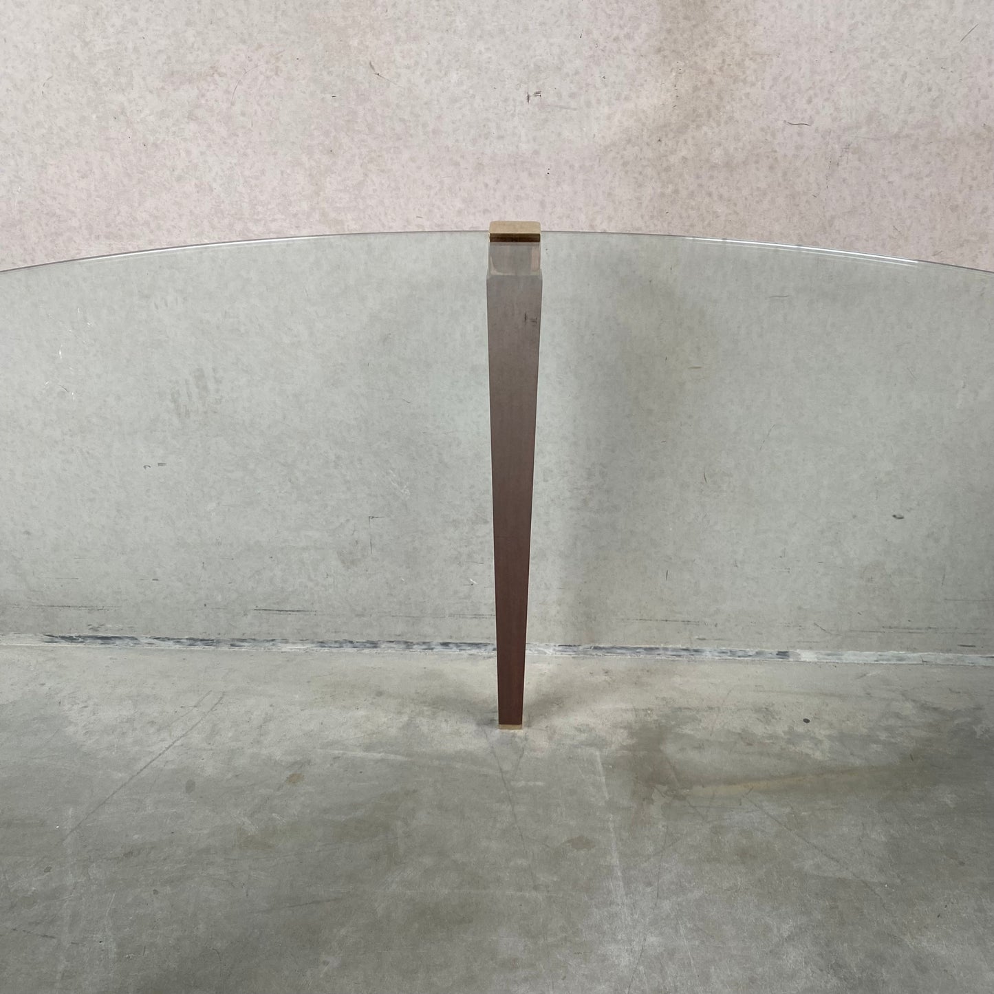 Mid-century Peter Ghyczy "T56" Glass and Brass Round Dining Table, Netherlands 1970