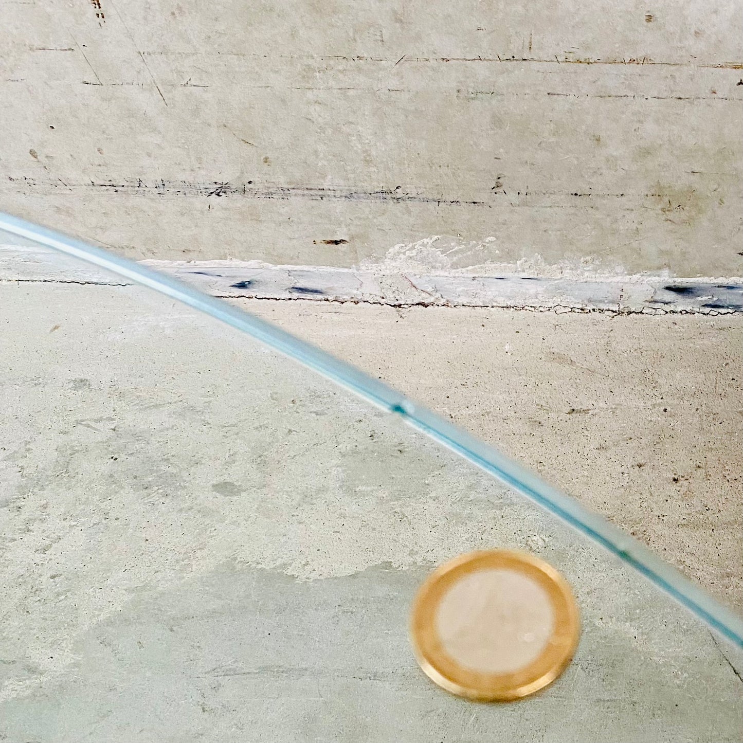Mid-Century Round Travertine Glass Coffee Table Italy 1970