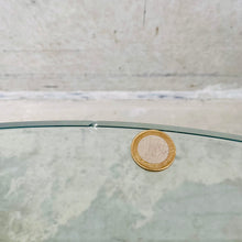 Load image into Gallery viewer, Mid-Century Round Travertine Glass Coffee Table Italy 1970
