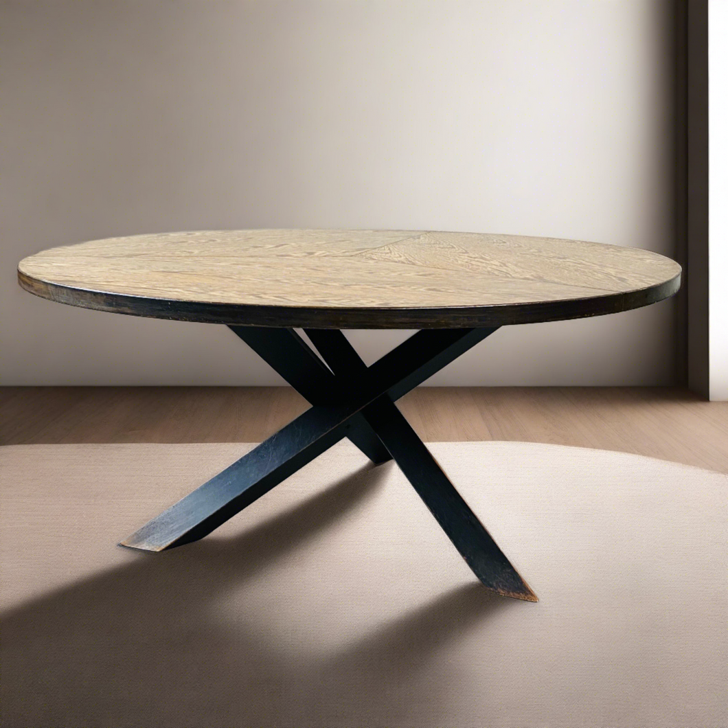 Mid-Century Round Wengé Dining Table by Martin Visser for 'T Spectrum, Netherlands 1960