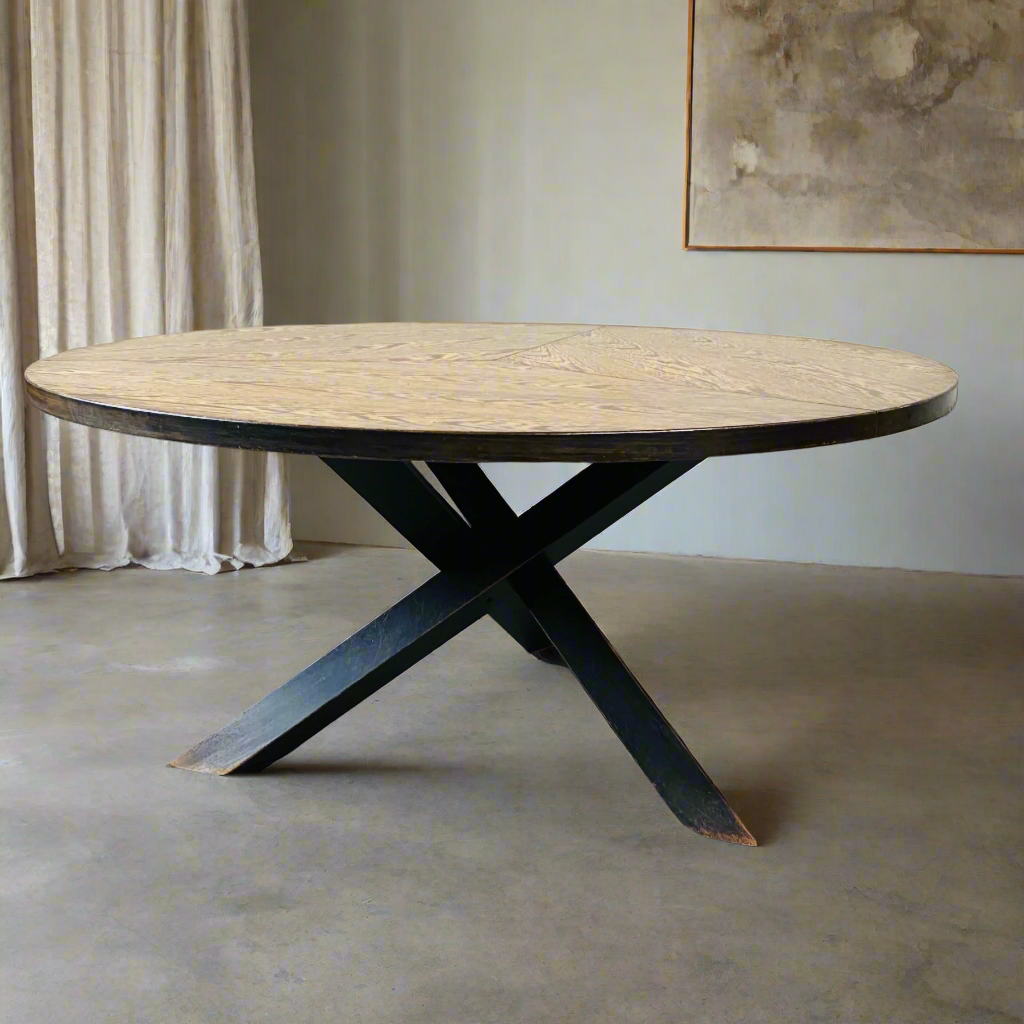 Mid-Century Round Wengé Dining Table by Martin Visser for 'T Spectrum, Netherlands 1960