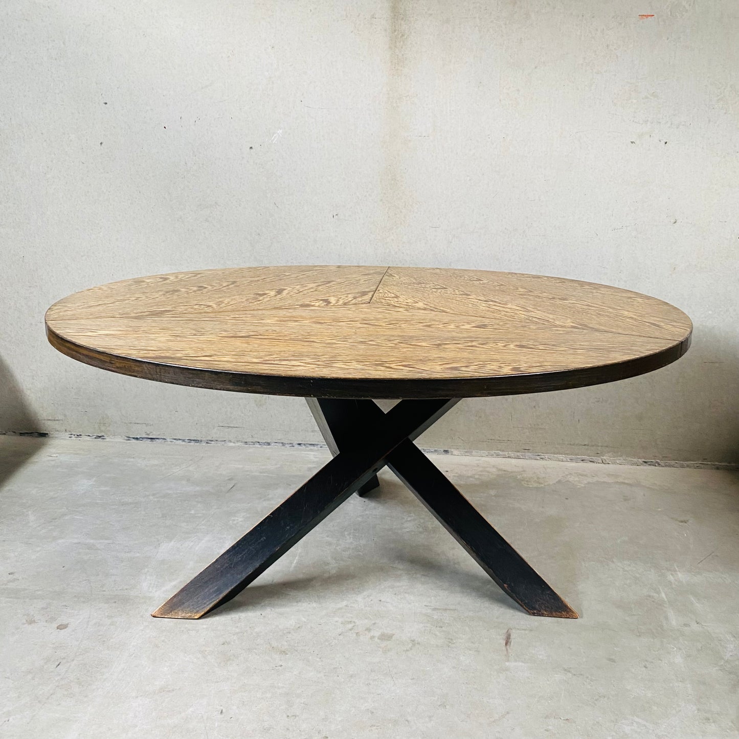 Table de salle à manger ronde en wengé, style Mid-Century, conçue par Martin Visser pour 'T Spectrum, Pays-Bas, 1960