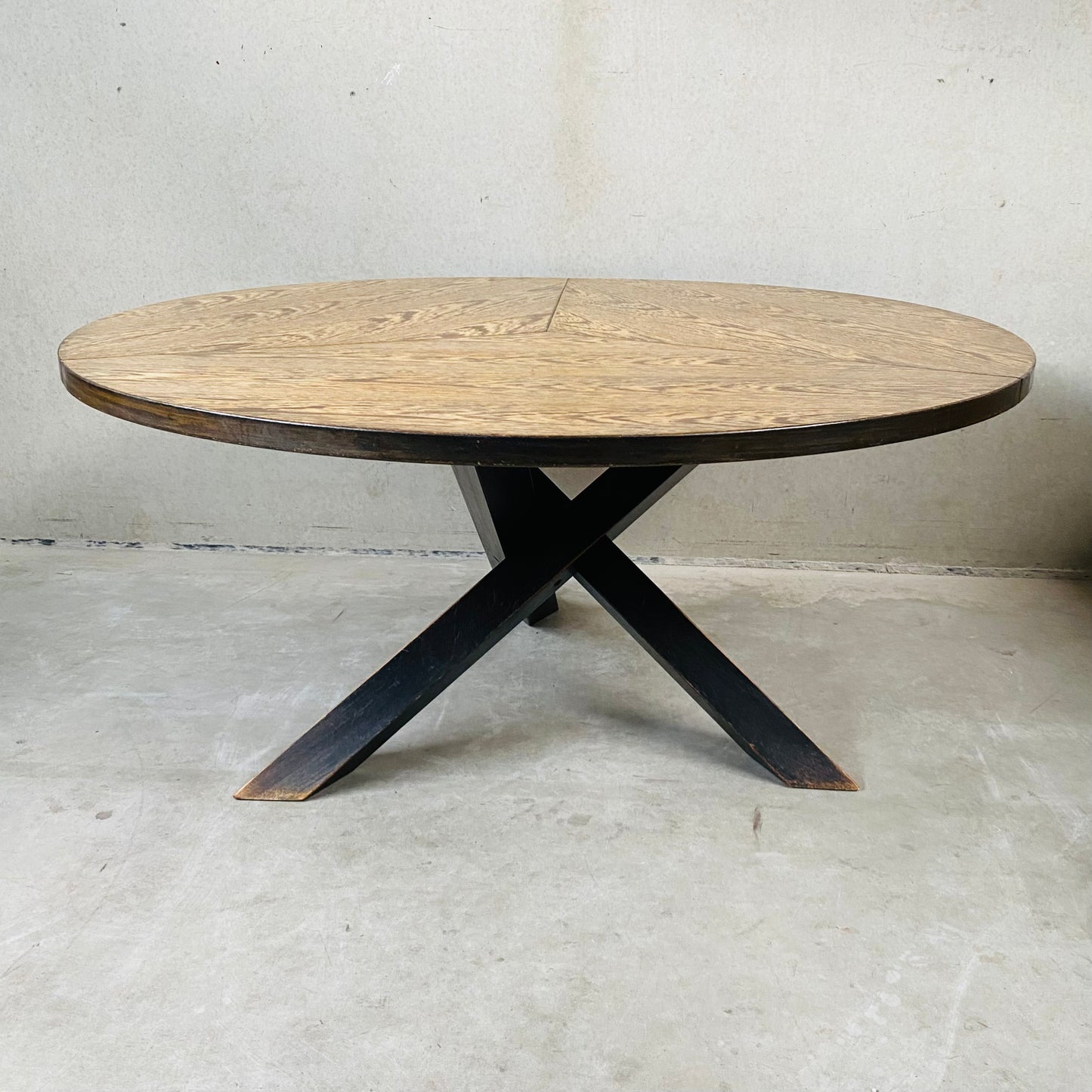 Table de salle à manger ronde en wengé, style Mid-Century, conçue par Martin Visser pour 'T Spectrum, Pays-Bas, 1960