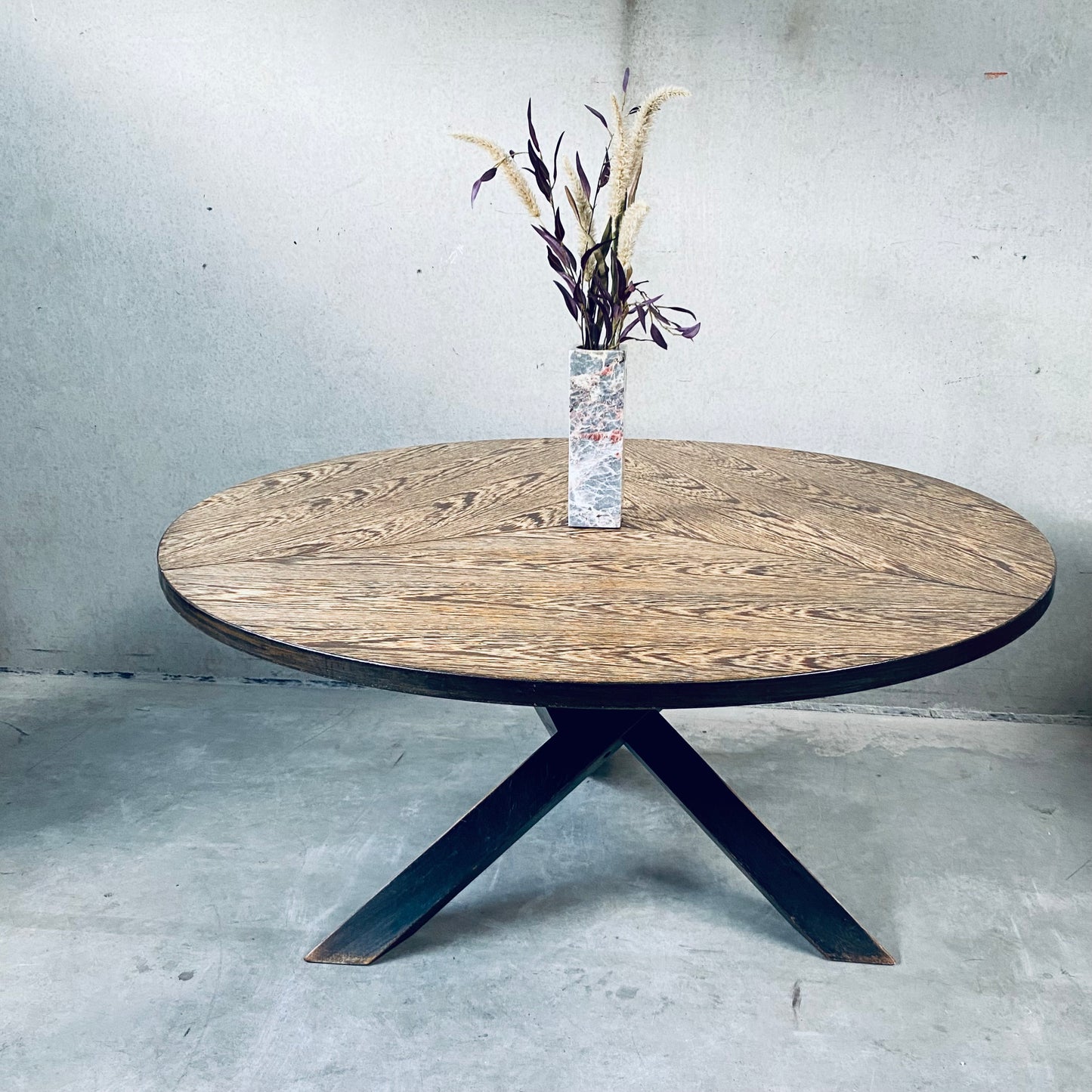 Table de salle à manger ronde en wengé, style Mid-Century, conçue par Martin Visser pour 'T Spectrum, Pays-Bas, 1960