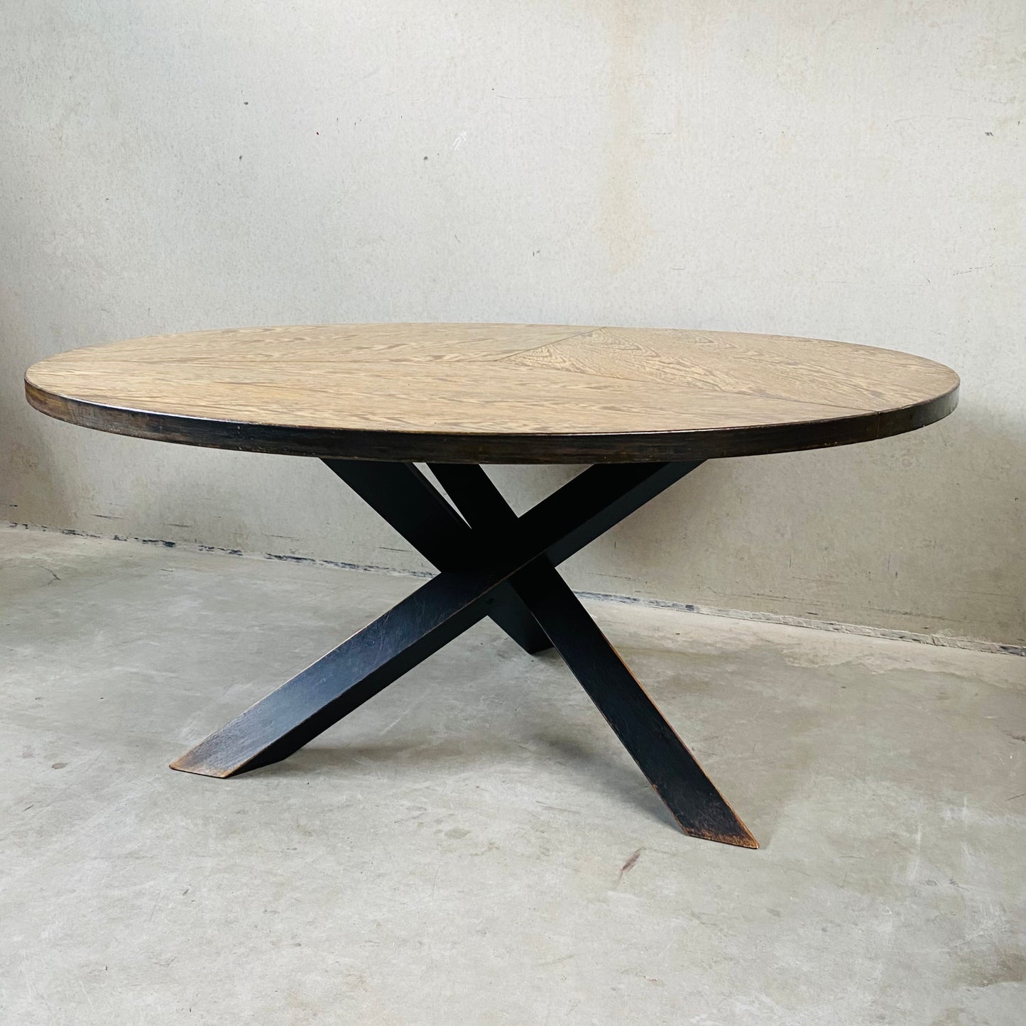 Table de salle à manger ronde en wengé, style Mid-Century, conçue par Martin Visser pour 'T Spectrum, Pays-Bas, 1960