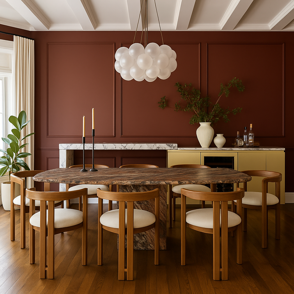 Mid-Century Cipollino Ondulato Marble Dining Table, Italy