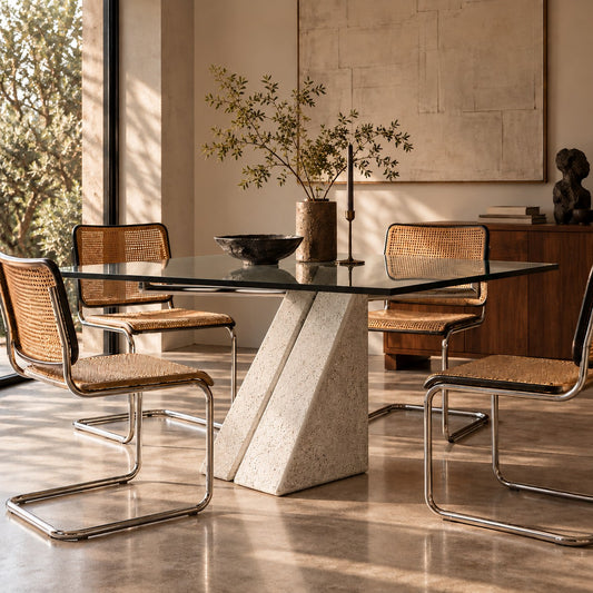 Mid-century Square Giovanni Offredi Concrete Dining Table for Saporiti, Italy 1970