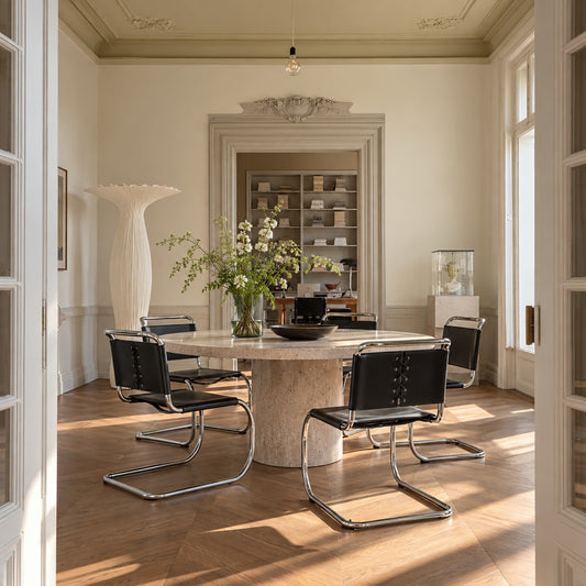 4 X Leather Mr Serie Dining Chairs by Ludwig Mies Van Der Rohe for Bononia, Italy 1960