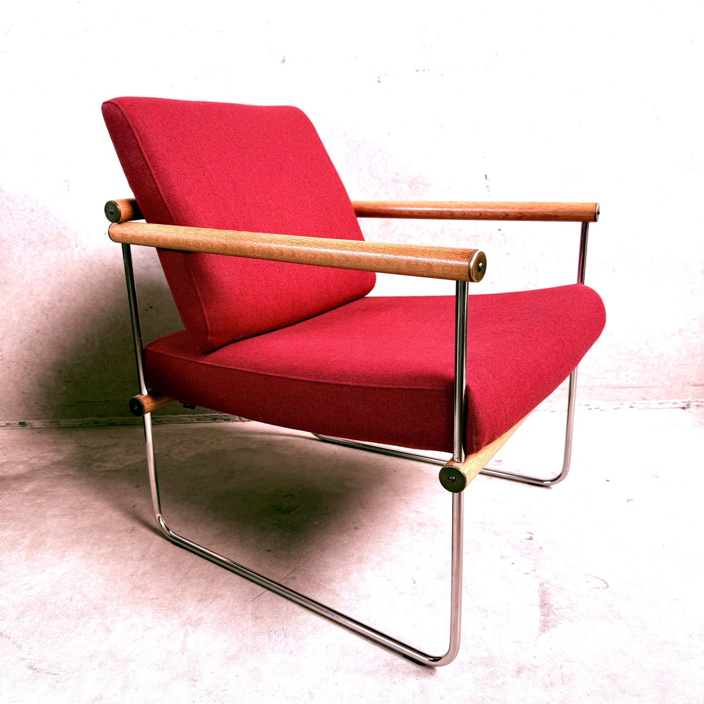Bright Red Arm Chair "Audrey s12" by Peter Ghyczy for Ghyczy Netherlands 1980