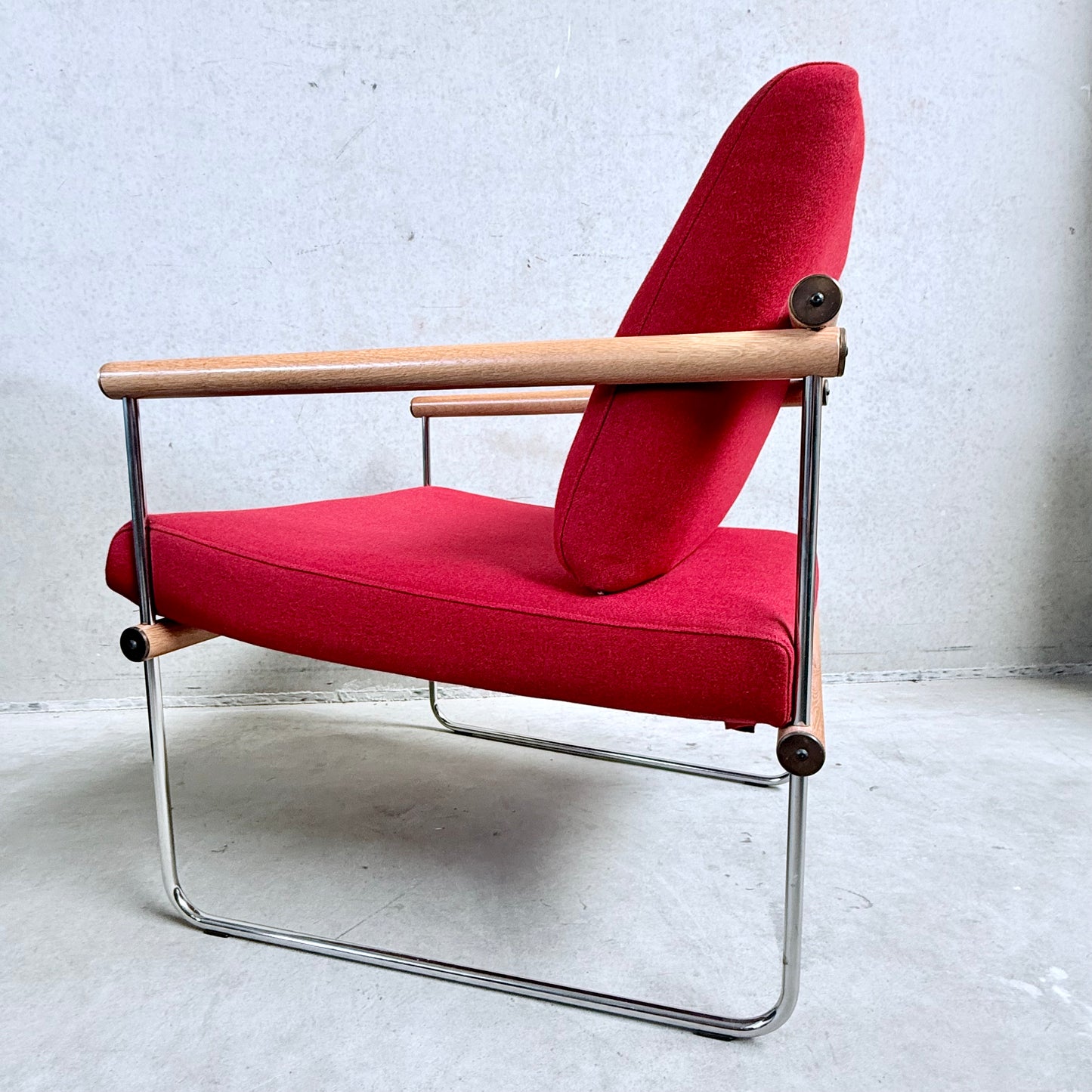 Bright Red Arm Chair "Audrey s12" by Peter Ghyczy for Ghyczy Netherlands 1980