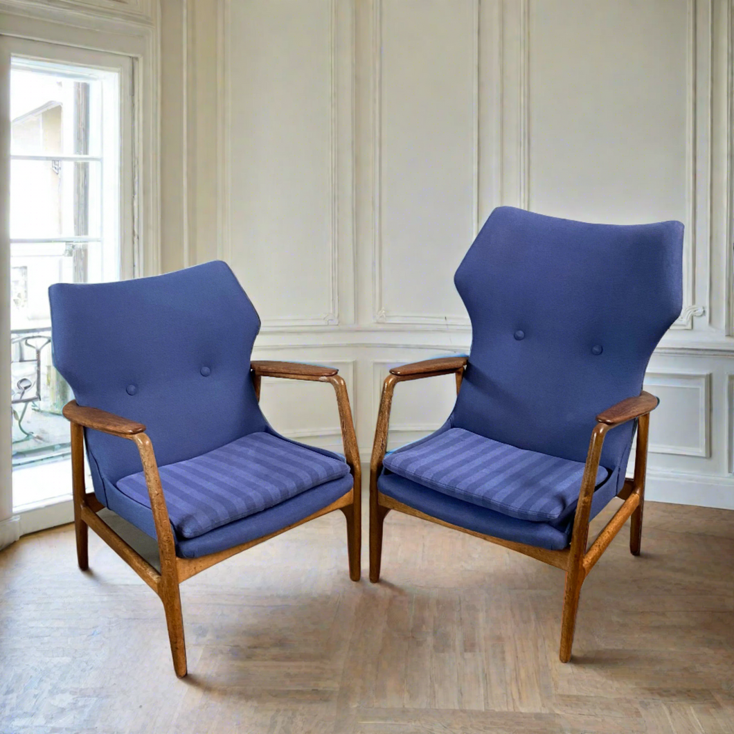 Pair of Arnold Madsen & Henry Schubell Lounge Chairs for Bovenkamp, Netherlands 1950