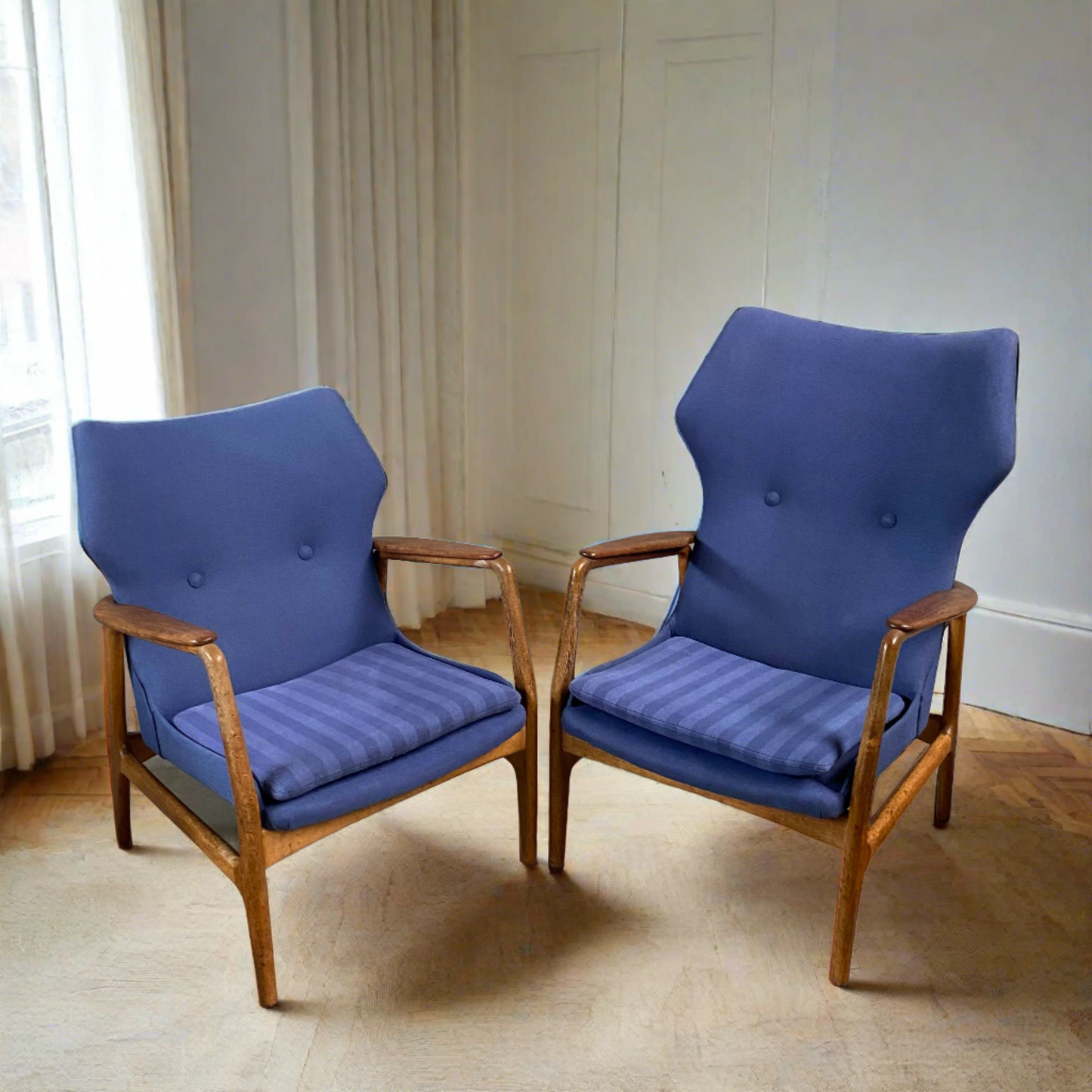 Ein Paar Lounge-Sessel von Arnold Madsen & Henry Schubell für Bovenkamp, ​​Niederlande, 1950
