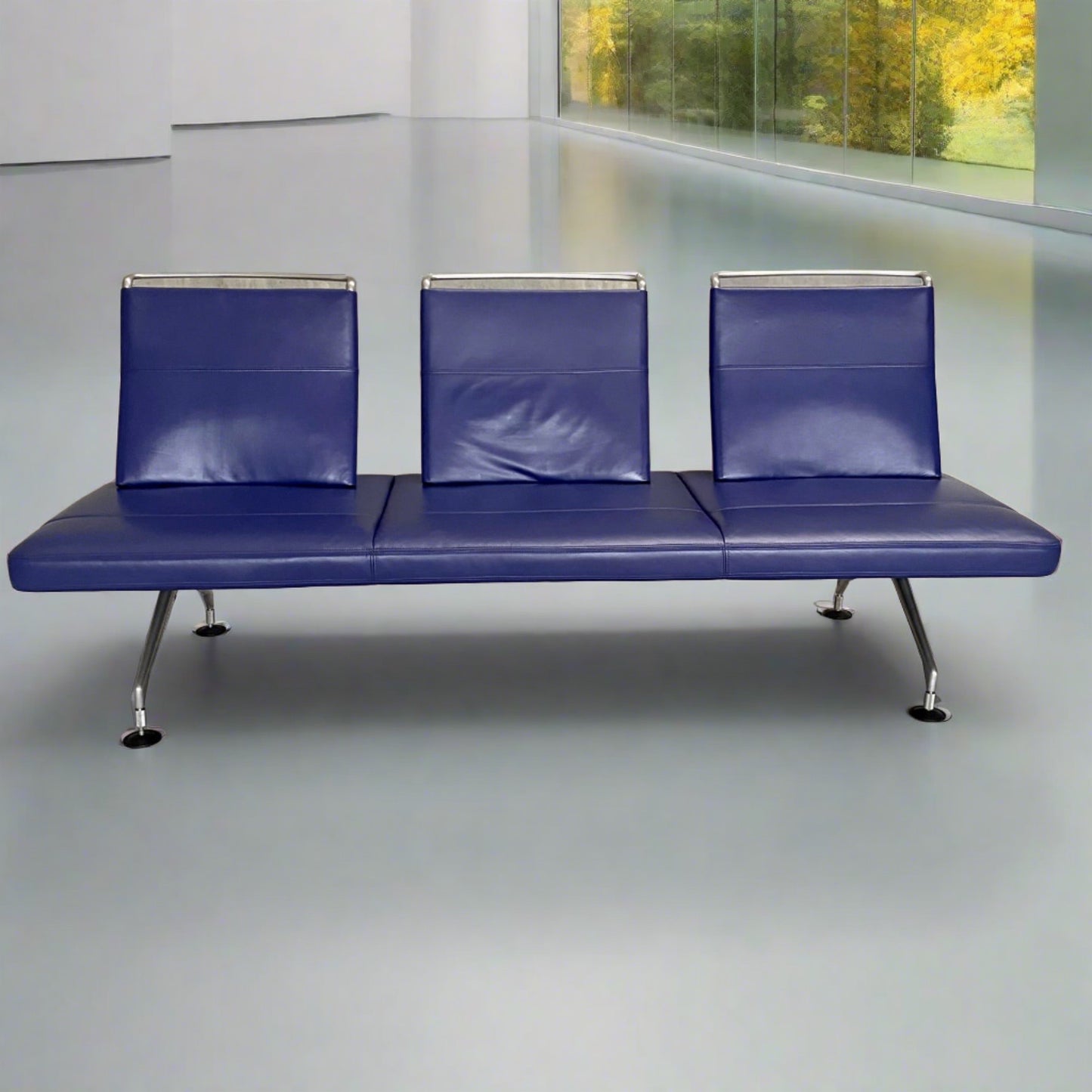 Lounge-Sofa „Area“ aus violettem Leder von Antonio Citterio für Vitra, Schweiz 1990
