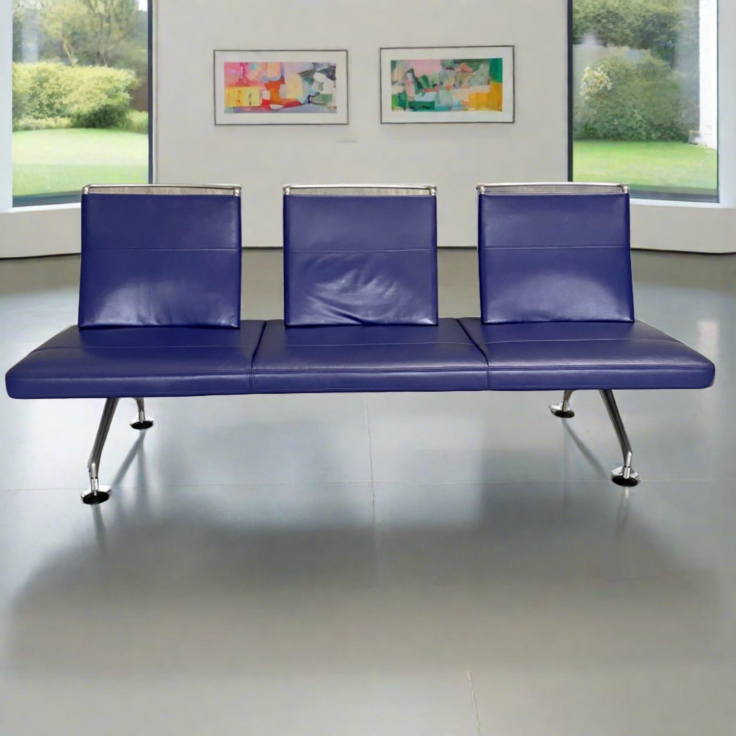 Lounge-Sofa „Area“ aus violettem Leder von Antonio Citterio für Vitra, Schweiz 1990