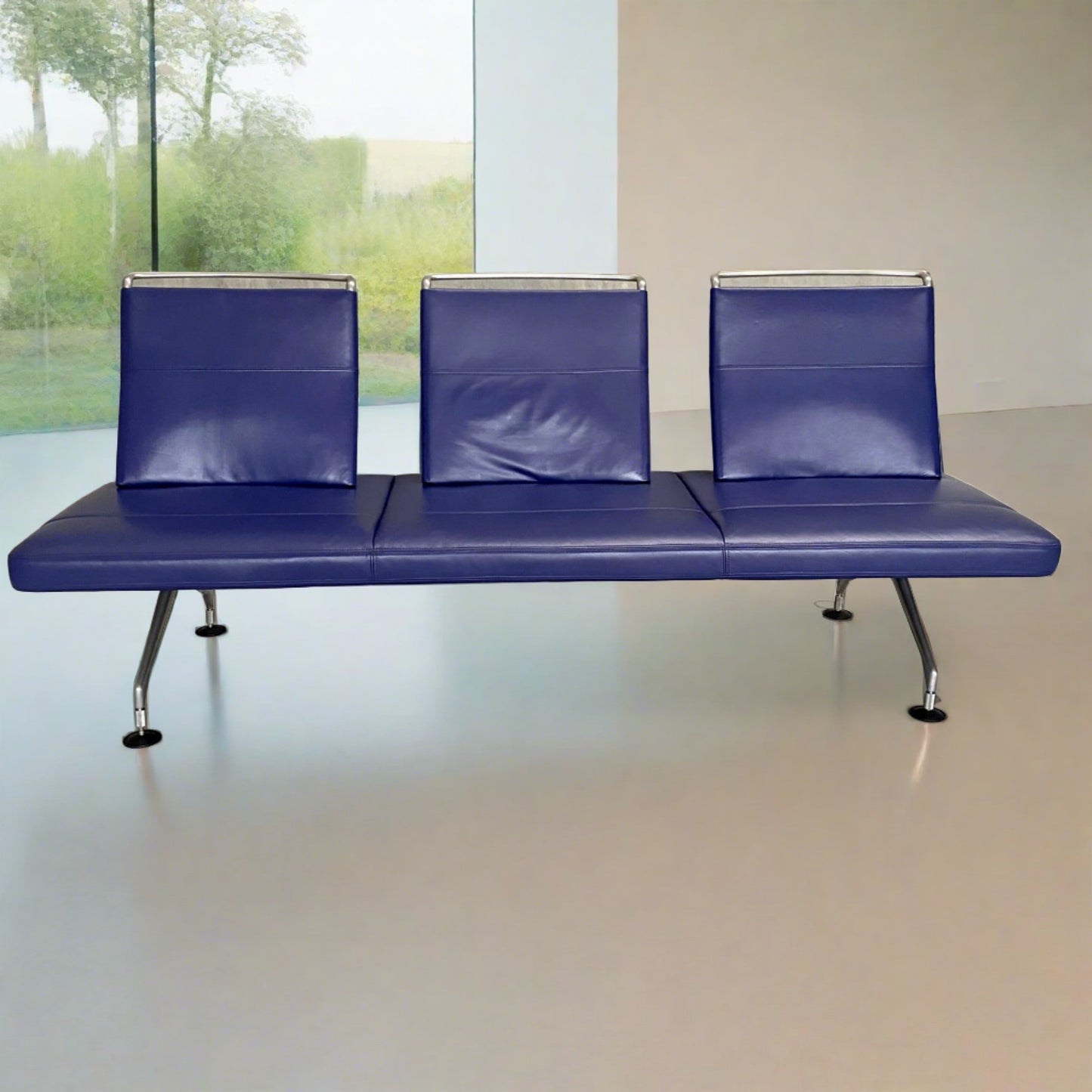 Lounge-Sofa „Area“ aus violettem Leder von Antonio Citterio für Vitra, Schweiz 1990