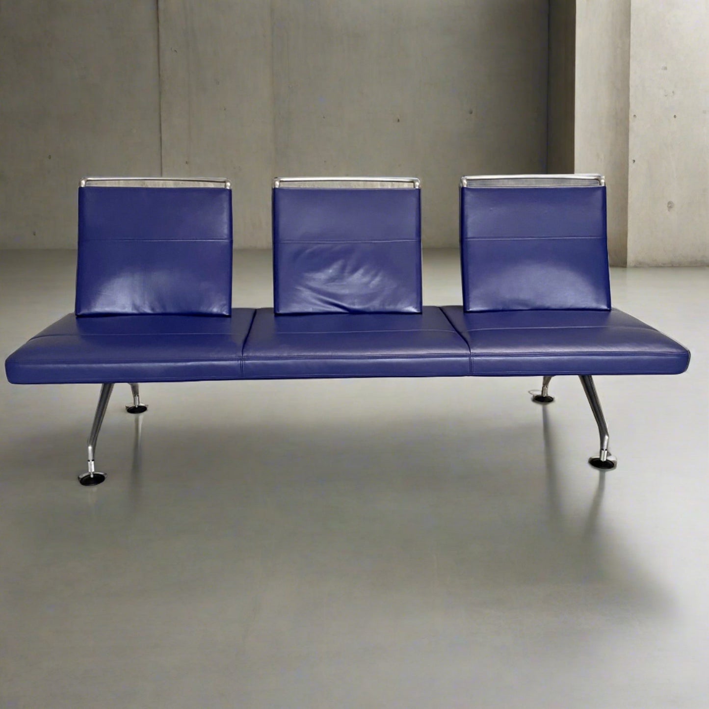 Lounge-Sofa „Area“ aus violettem Leder von Antonio Citterio für Vitra, Schweiz 1990