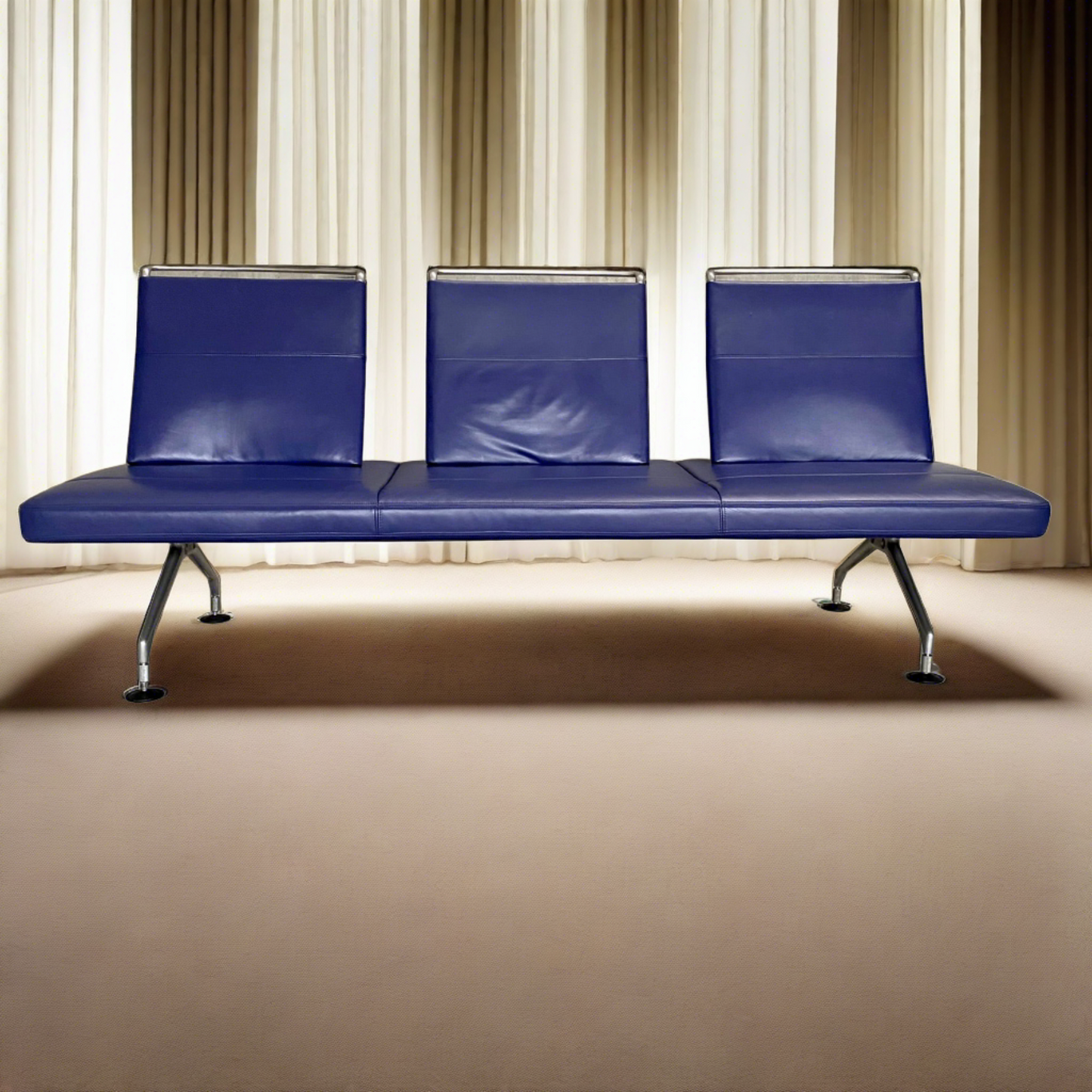 Lounge-Sofa „Area“ aus violettem Leder von Antonio Citterio für Vitra, Schweiz 1990
