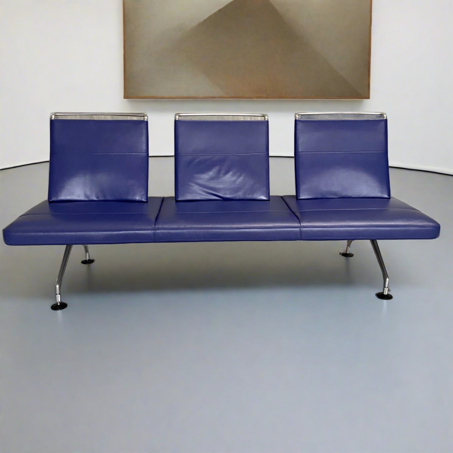 Lounge-Sofa „Area“ aus violettem Leder von Antonio Citterio für Vitra, Schweiz 1990