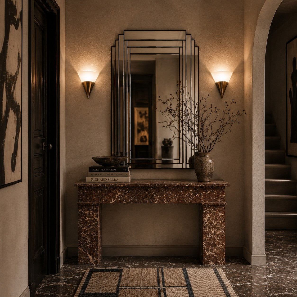 Pair of Brass and Opaline Glass Wall Sconces by Glashütte Limburg, Germany 1970