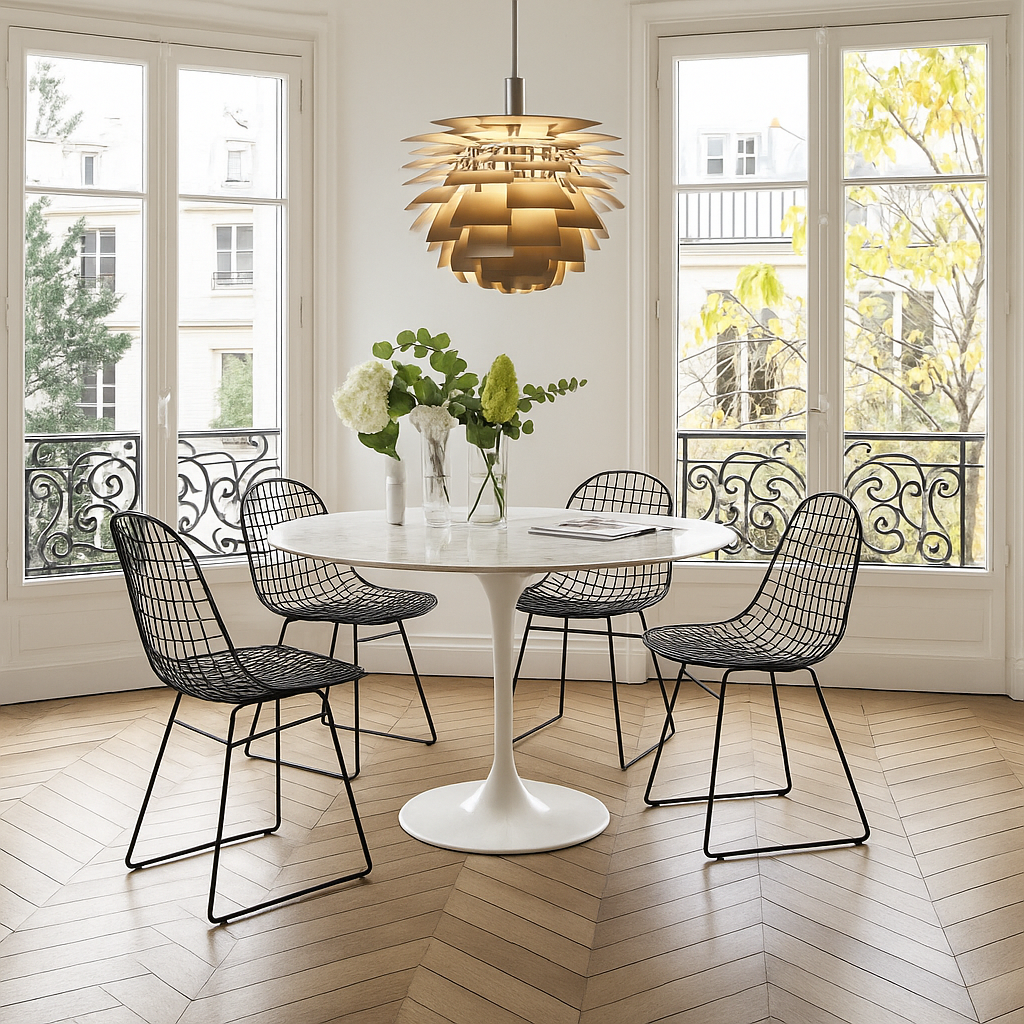 4 Drahtstühle der frühen Mid-Century-Edition von Cees Braakman & A. Dekker für UMS Pastoe, Niederlande, 1950