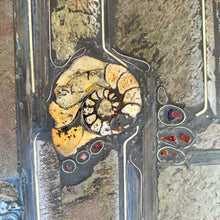 Load image into Gallery viewer, Brutalist Square Slate Stone Ammonite Coffee Table by Paul Kingma 1994
