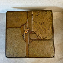 Load image into Gallery viewer, Brutalist Square Slate Stone Ammonite Coffee Table by Paul Kingma 1994
