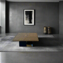 Load image into Gallery viewer, Brutalist Square Slate Stone Ammonite Coffee Table by Paul Kingma 1994
