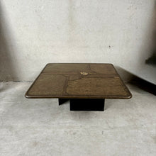 Load image into Gallery viewer, Brutalist Slate Stone Square Coffee Table By Sculptor Paul Kingma
