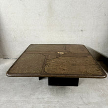 Load image into Gallery viewer, Brutalist Slate Stone Square Coffee Table By Sculptor Paul Kingma
