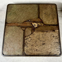Load image into Gallery viewer, Brutalist Slate Stone Square Coffee Table By Sculptor Paul Kingma
