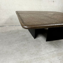 Load image into Gallery viewer, Brutalist Slate Stone Square Coffee Table By Sculptor Paul Kingma
