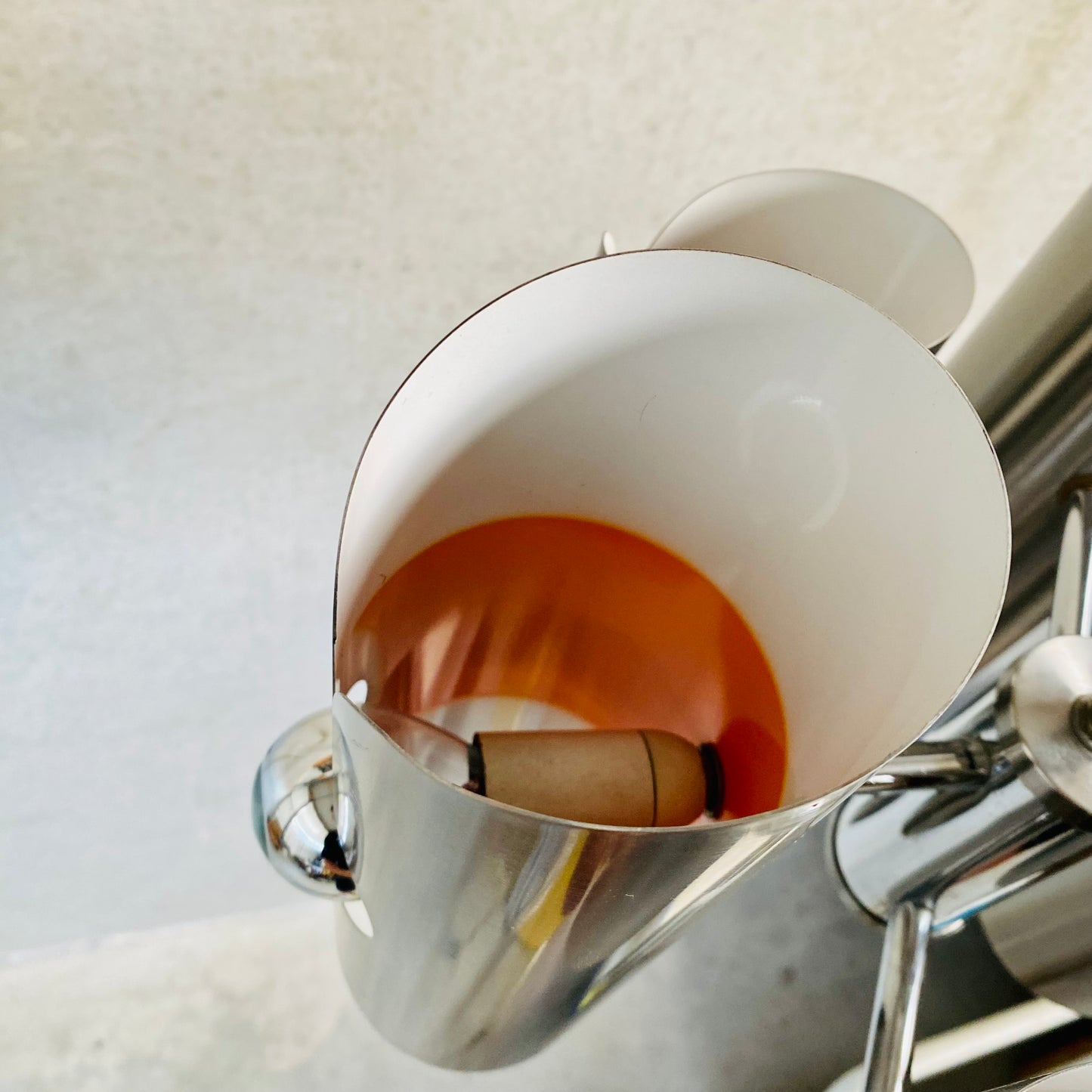 Pendelleuchte aus der Mitte des 20. Jahrhunderts von Polam, Kronleuchter aus Edelstahl, 1970