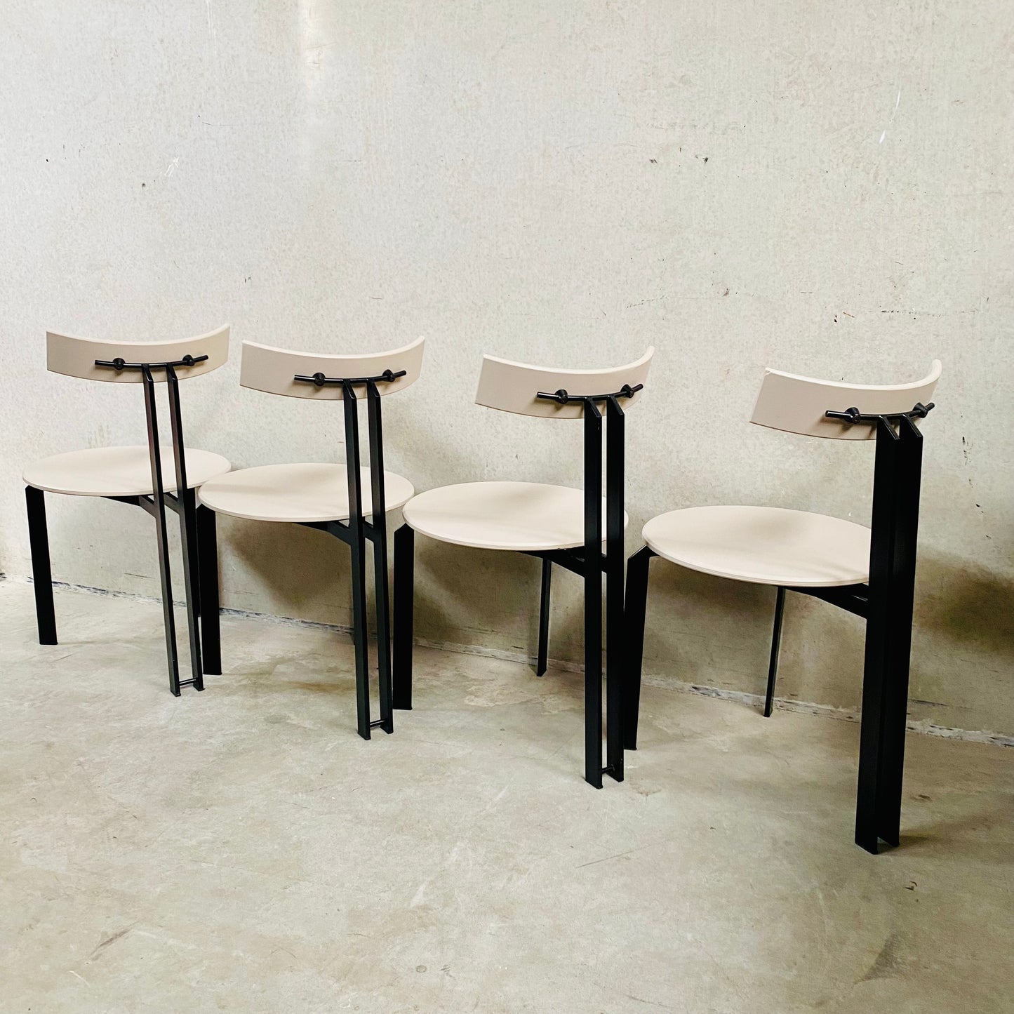 4 x Postmoderne ZETA Esszimmerstühle von Martin Haksteen für Harvink, Niederlande 1980