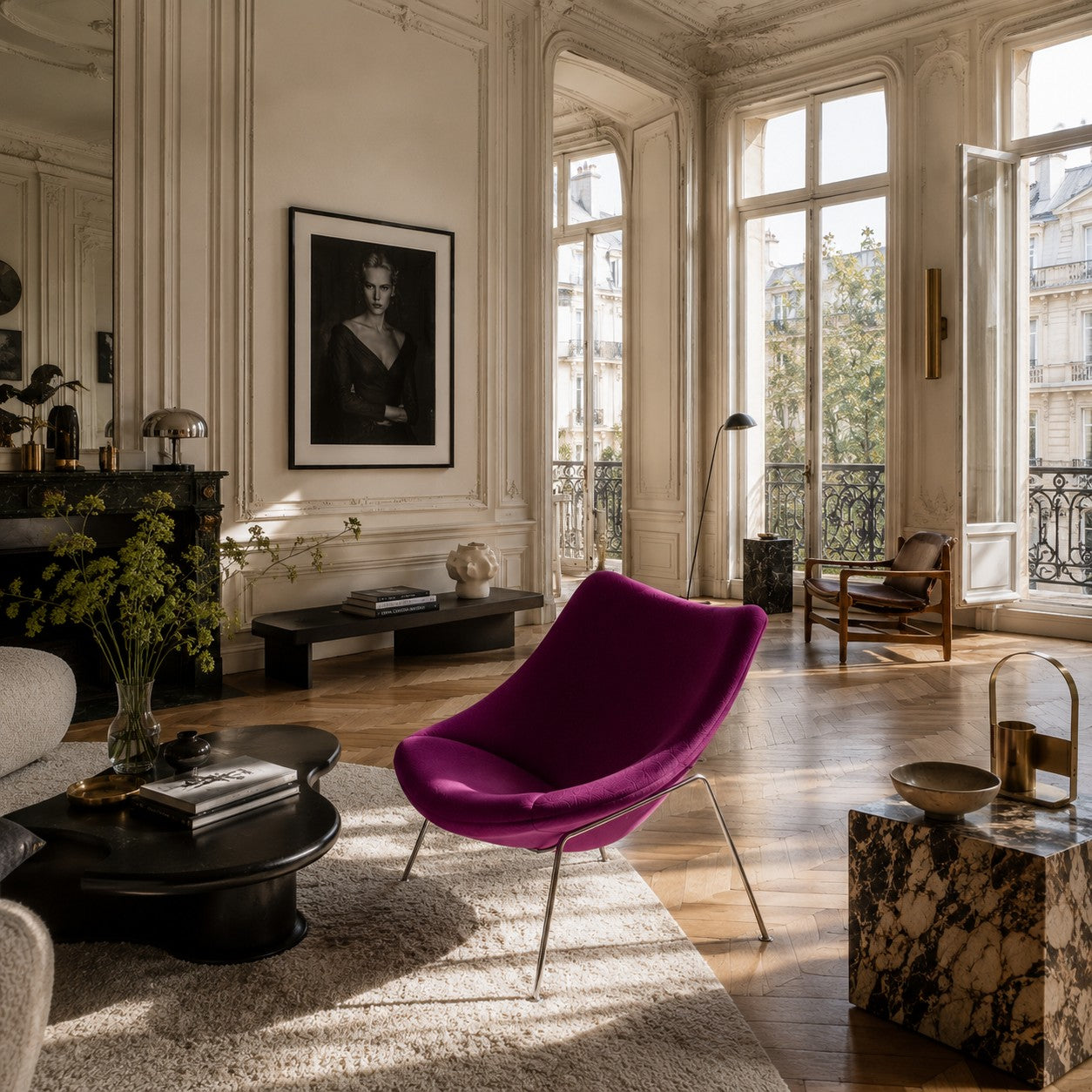 Purple Lounge Chair Oyster "F157" by Pierre Paulin for Artifort, Netherlands 1970