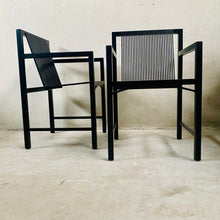 Load image into Gallery viewer, 2 x Ruud-Jan Kokke black &quot;latjes&quot; chairs for &#39;t Spectrum, Netherlands 1980

