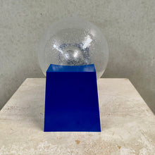 Load image into Gallery viewer, Bright Blue Acrylic Base and Bubble Glass Sphere by Raak Amsterdam, Netherlands 1970
