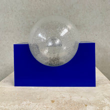 Load image into Gallery viewer, Bright Blue Acrylic Base and Bubble Glass Sphere by Raak Amsterdam, Netherlands 1970
