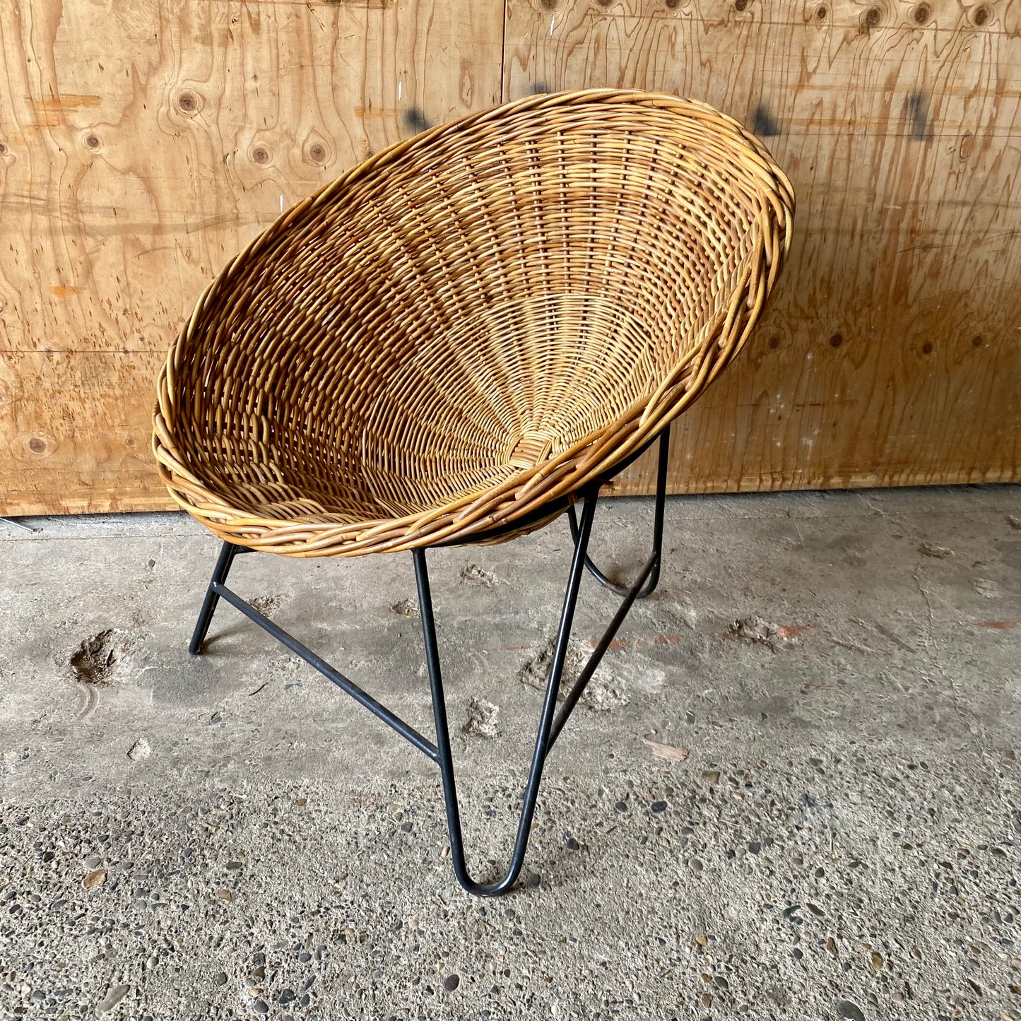 Mathieu Matégot Wicker Lounge Chairs, France 1950