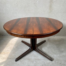 Load image into Gallery viewer, Mid-Century Rosewood Round Extendable Danish Design Dining Table 1970
