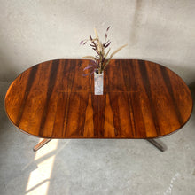 Load image into Gallery viewer, Mid-Century Rosewood Round Extendable Danish Design Dining Table 1970
