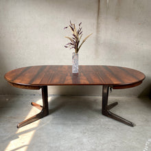Load image into Gallery viewer, Mid-Century Rosewood Round Extendable Danish Design Dining Table 1970
