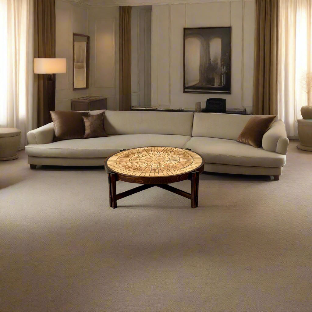 Round Brutalist Ceramic Coffee Table by Roger Capron, France 1960